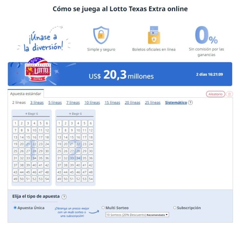 Cómo jugar Texas Lotto Extra en línea